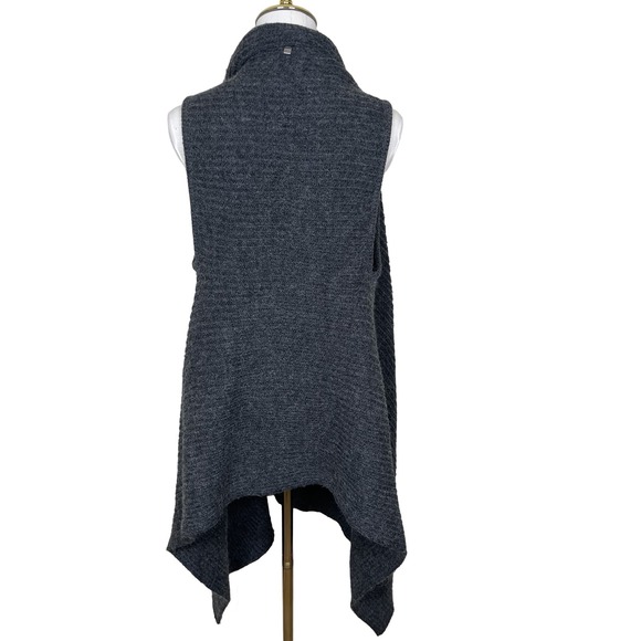 RUDSAK Wool Charcoal Grey Knit Sleeveless Waterfall Vest‎ Duster Cardigan XS/S - Picture 3 of 12